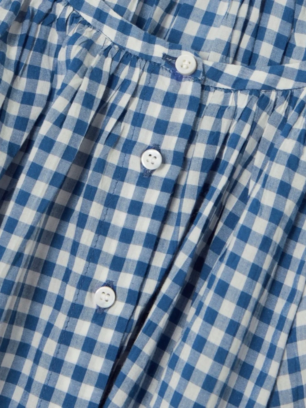 DÔEN June Blouse Top Blue Gingham Organic Cotton Blend Size XS - Picture 4 of 8